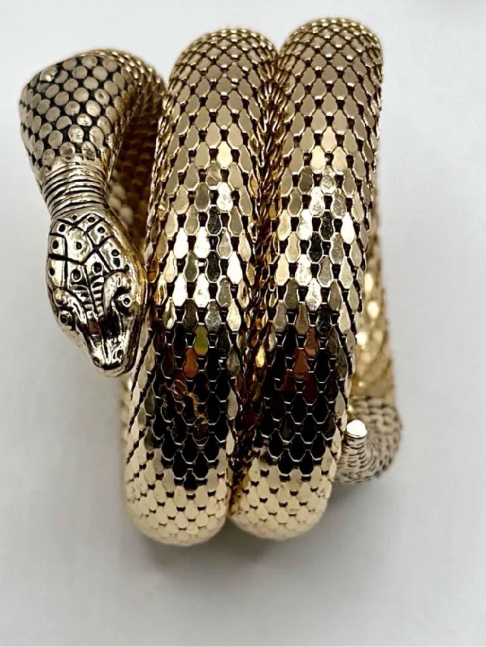 Gold Snake Coil Bracelet - Unbranded